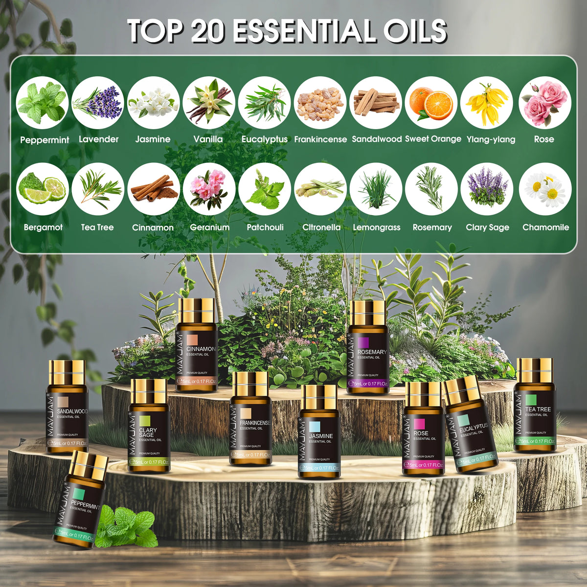 MAYJAM Essential Oils for Car Air Freshener and Home Fragrance