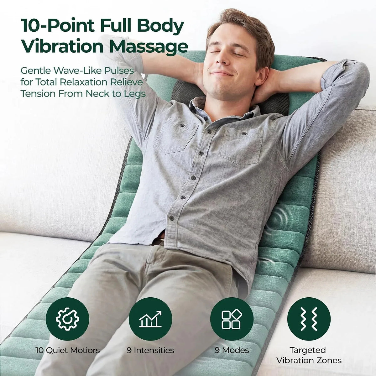 HOMEMASSA Full Body Vibration Massage Mat Back Neck Relief