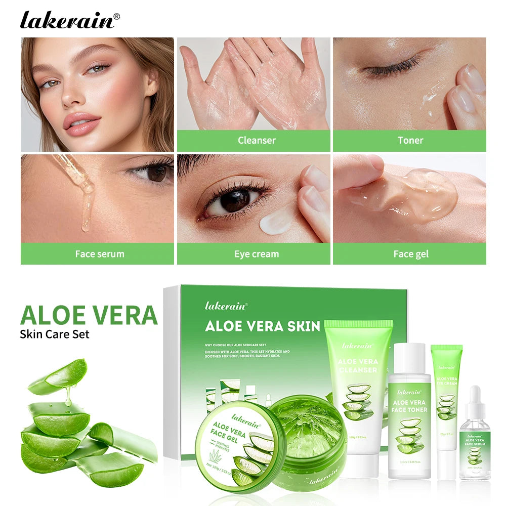 Lakerain Aloe Vera Skincare Set For Deep Moisturizing Facial Care