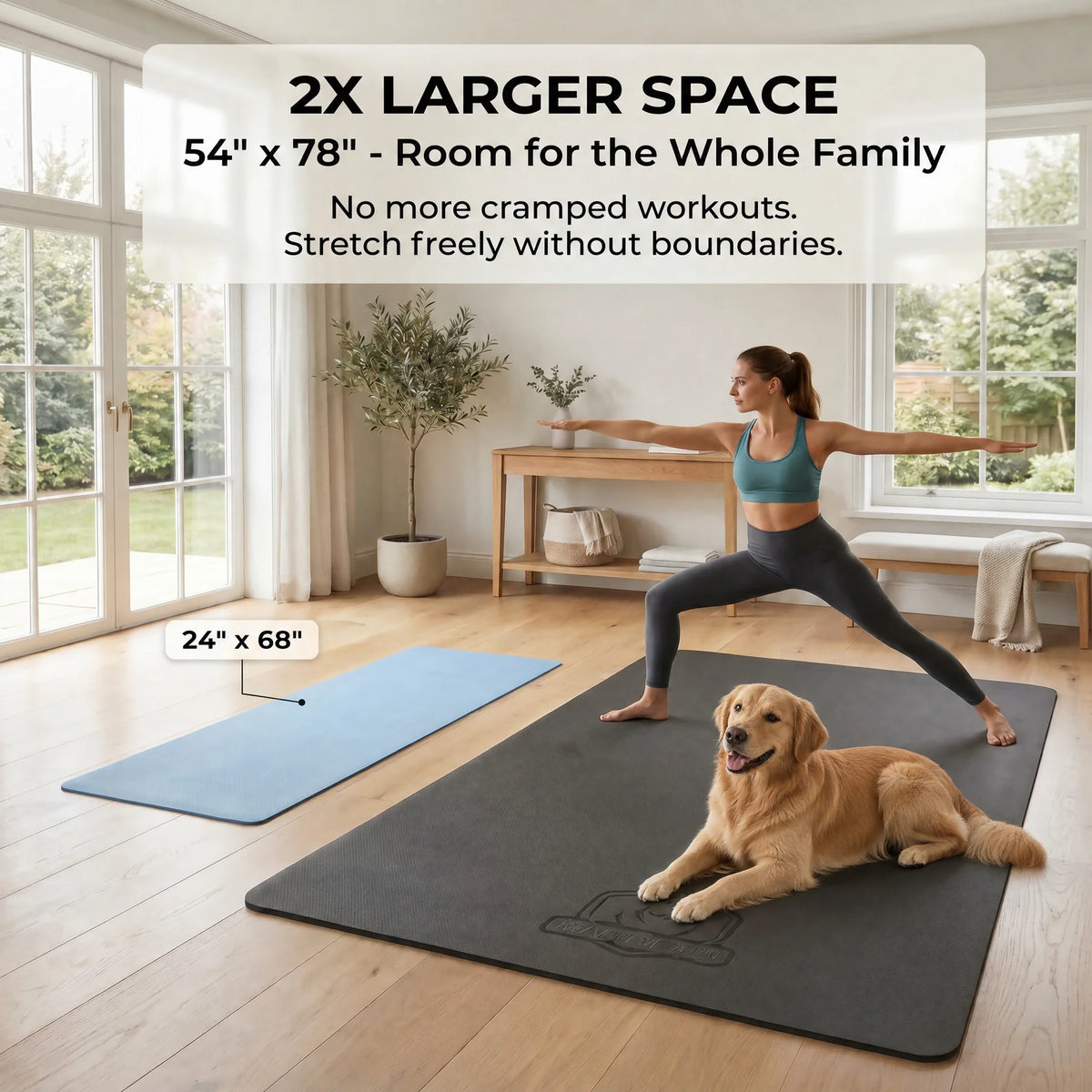 Hapbear TPE Extra Large Non Slip Yoga Mat With Bag