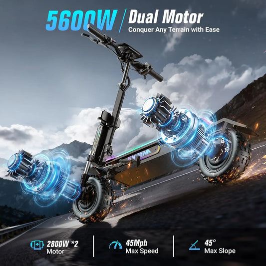 Fengqs 5600W Dual Motor Adult Foldable Electric Scooter