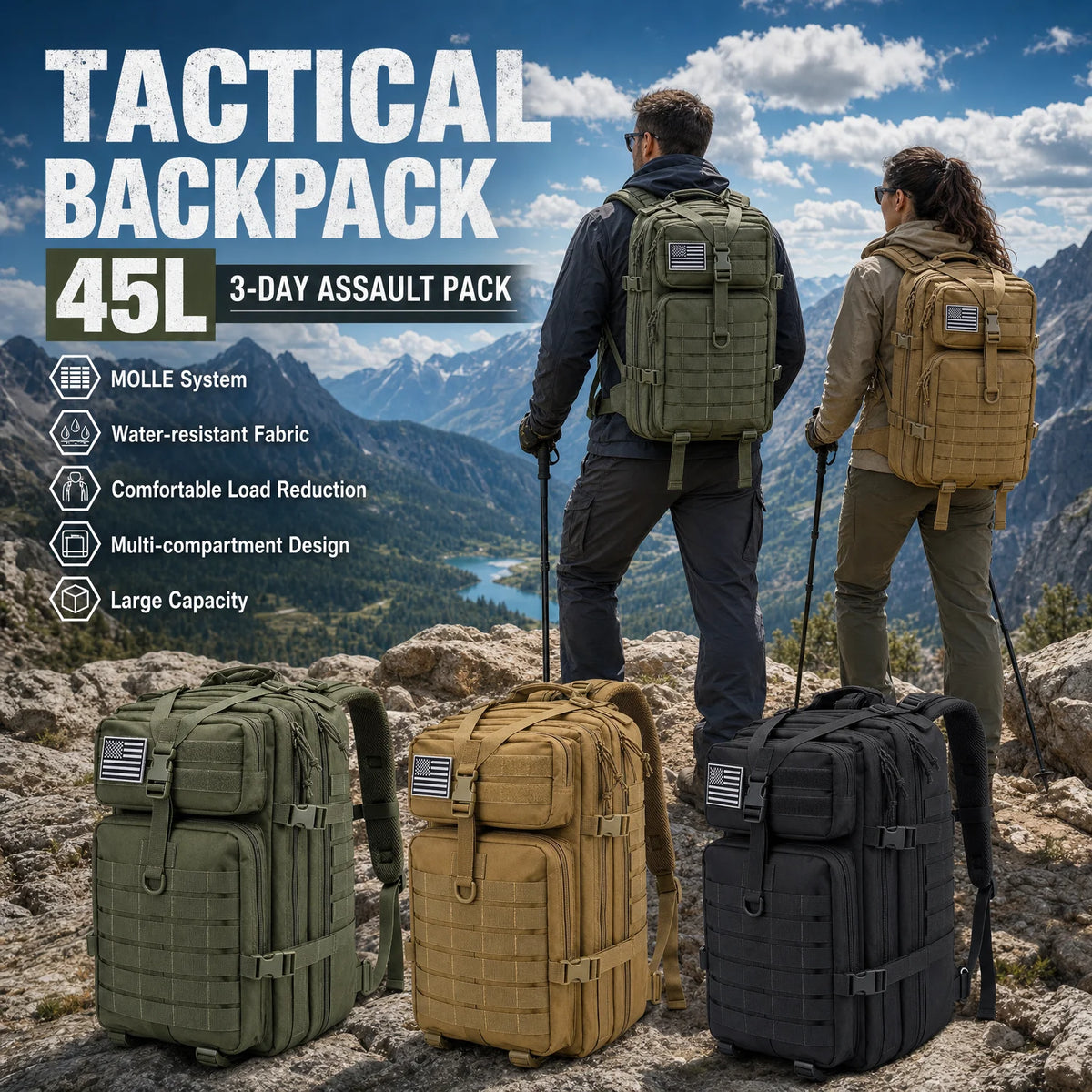 ReFire Gear Tactical Hiking Backpack for Camping and Trekking
