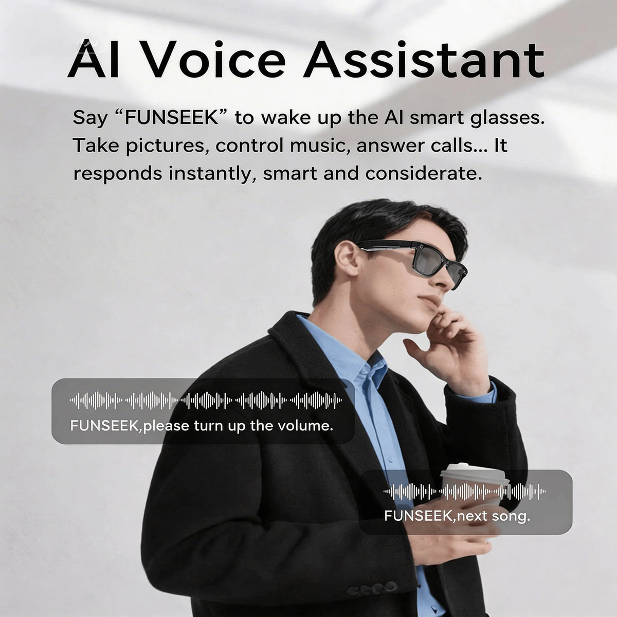 W&O AI Camera Glasses With Real Time Translation And Open Ear