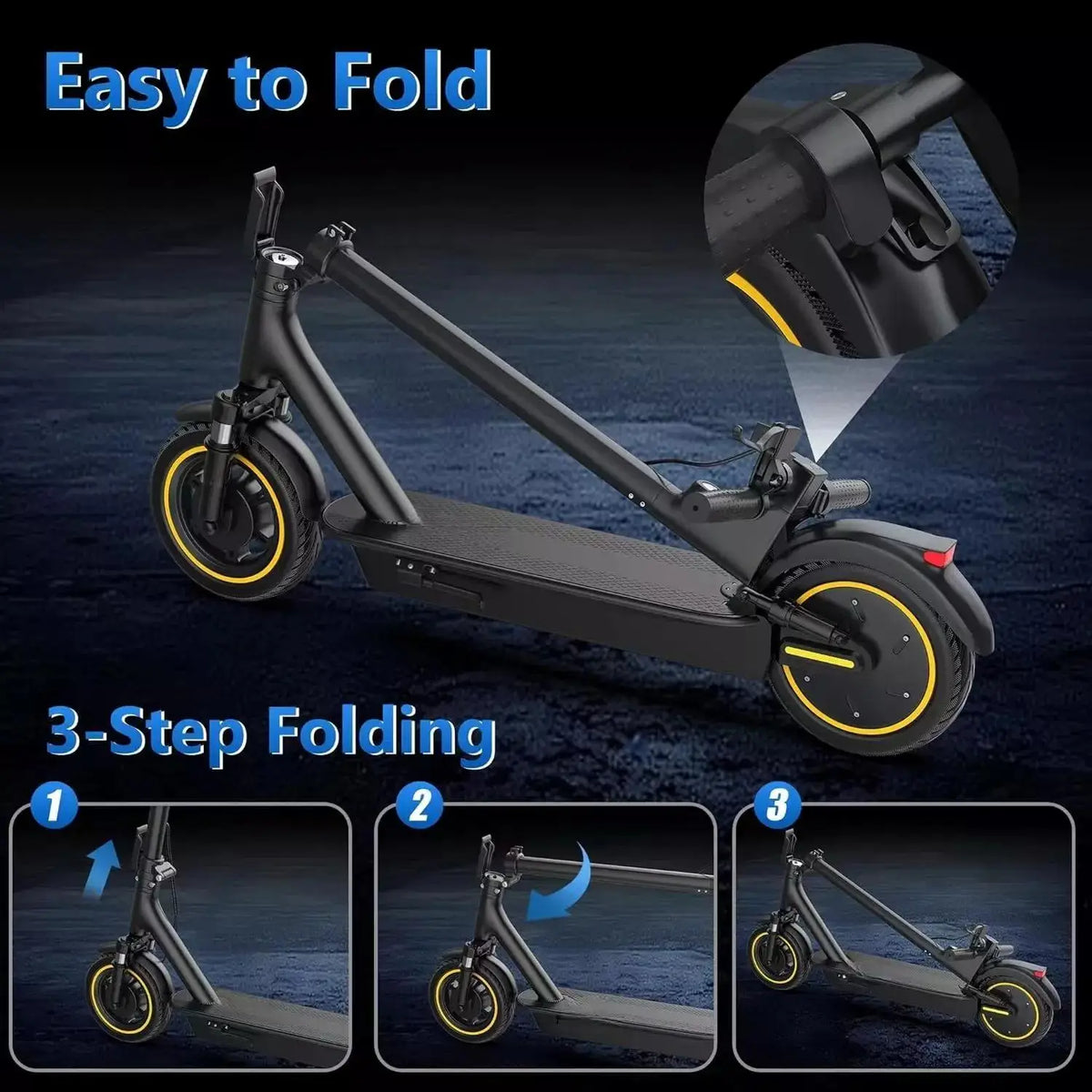 Ladped 500W Folding Electric Scooter With Long Range Dual Suspension