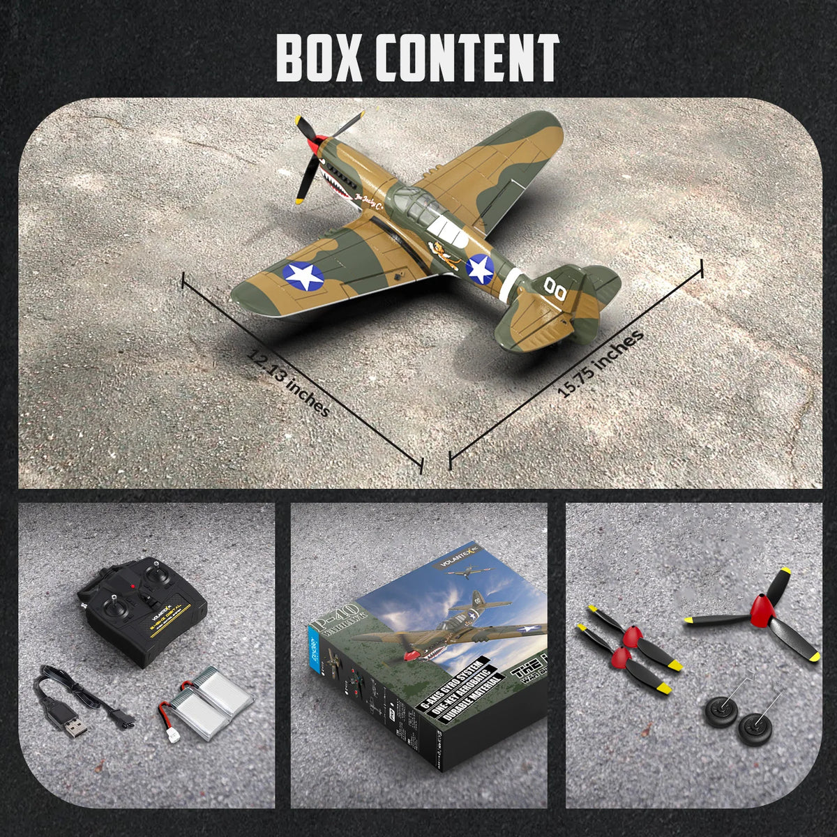 EXHOBBY Volantex RC P40 Warhawk Fighter Airplane With Gyro