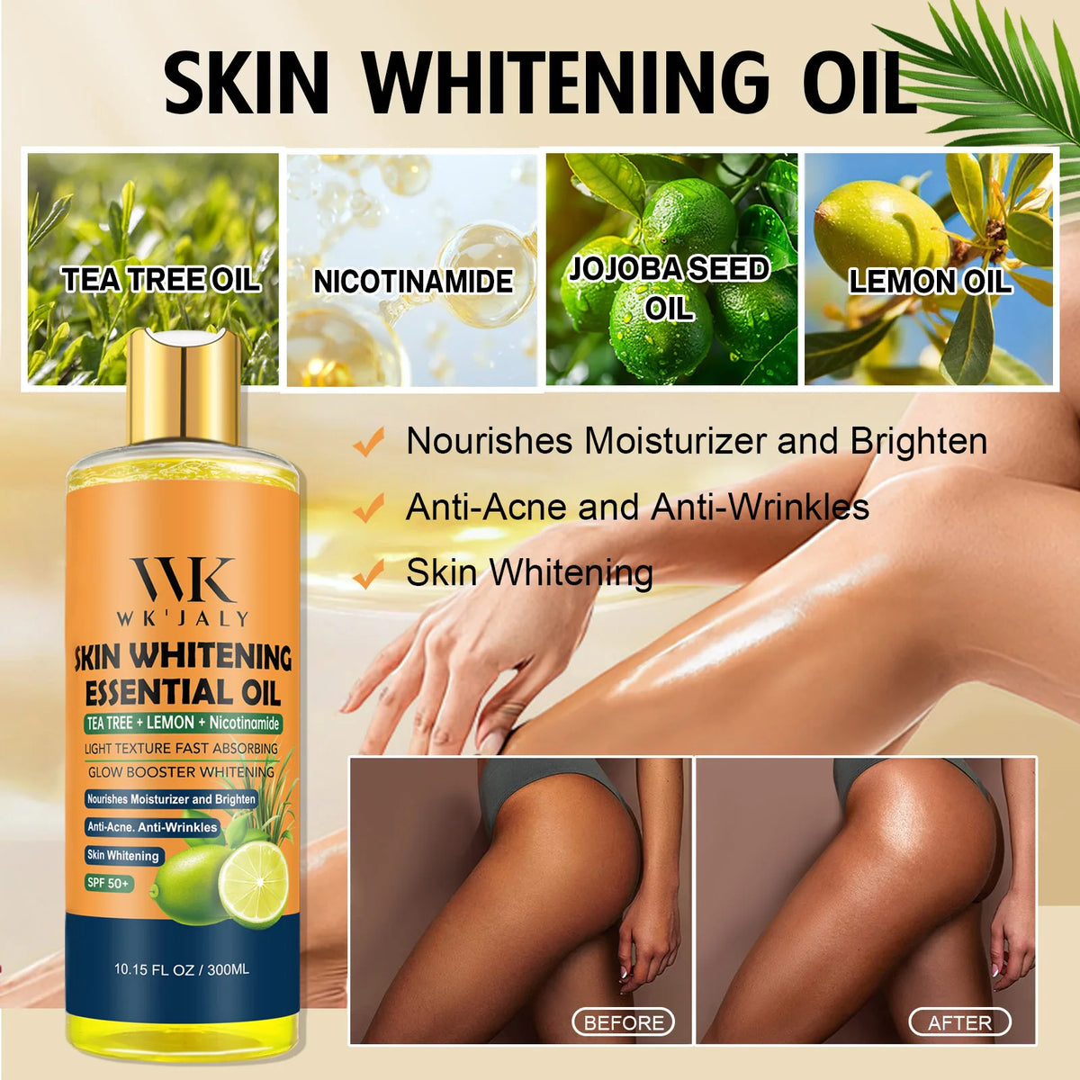 WK JALY Moisturizing Body Oil For Smooth, Radiant Looking Skin