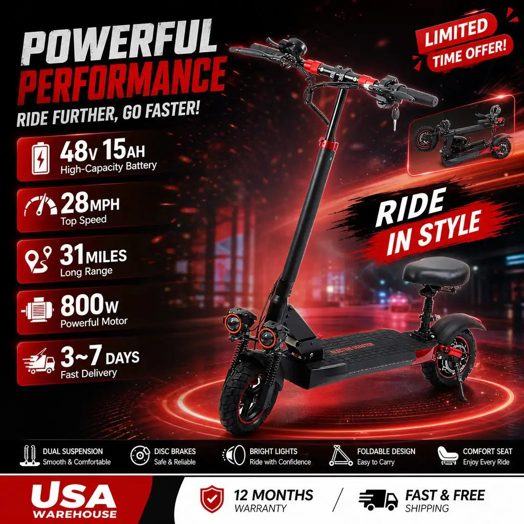 FREEBOY J01 Foldable Electric Scooter With Removable Saddle