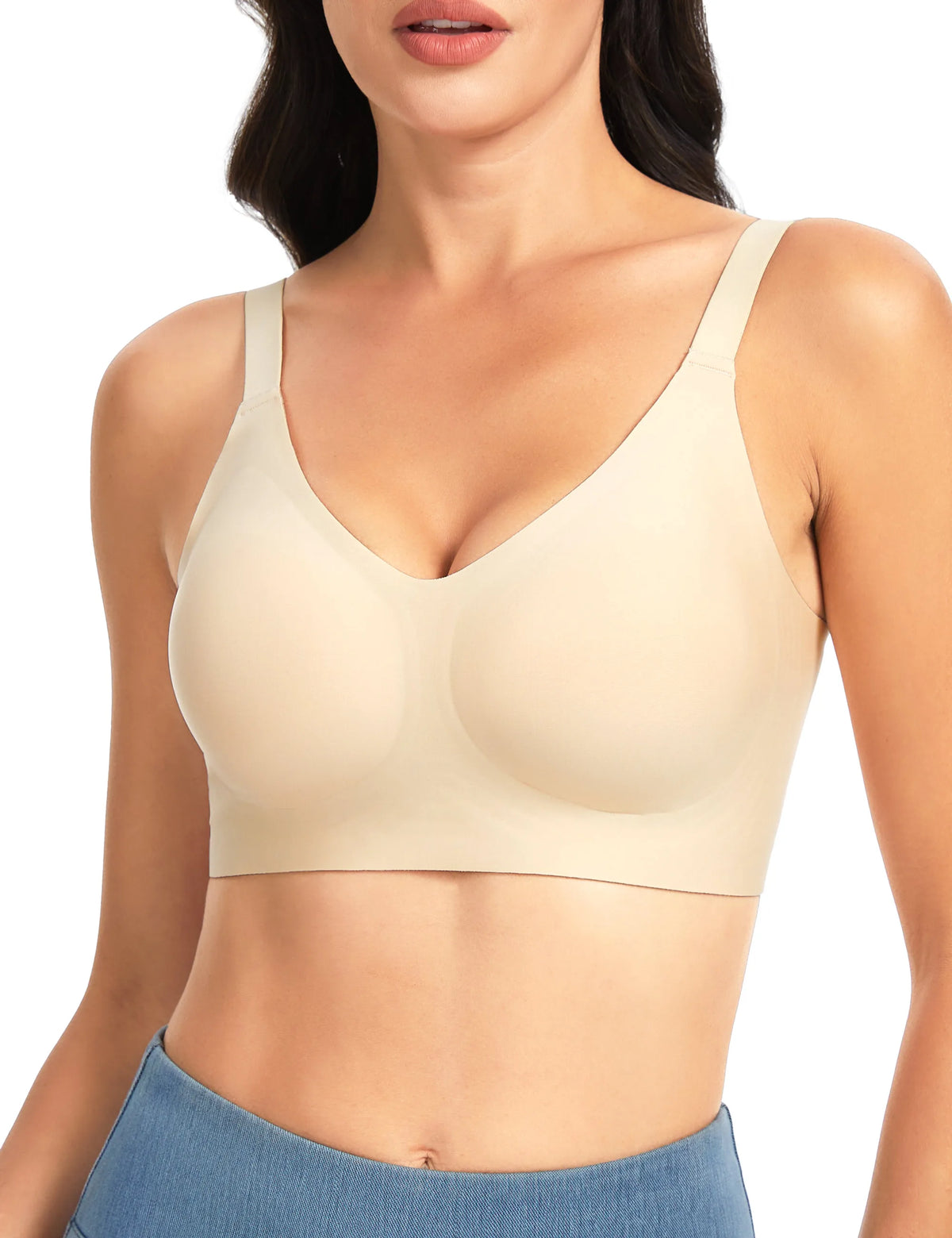 THE GYM PEOPLE Women’s Wireless Seamless Bras Full Coverage Comfortable Bralette Invisible Everyday Tshirt Bra Padded