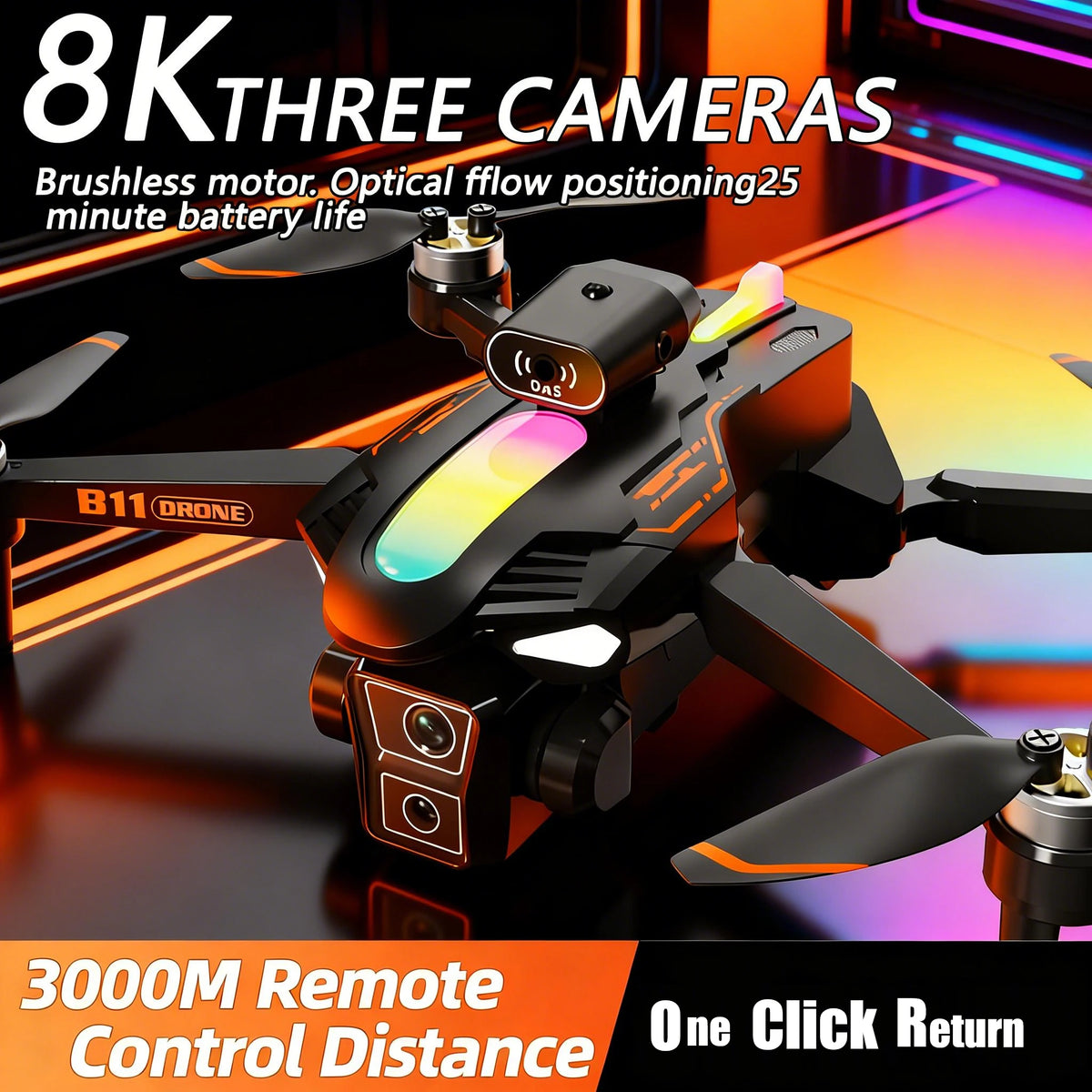B11 Pro WiFi FPV Foldable Drone Dual Camera Altitude Hold
