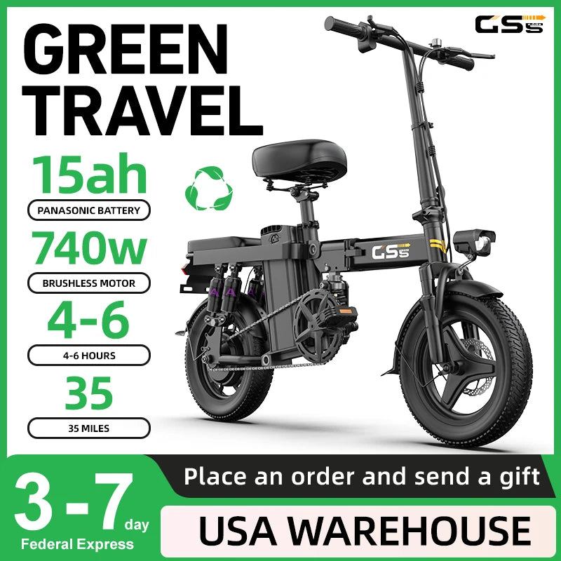 UPlee Folding Electric Bike With 48V Battery And Fat Tires