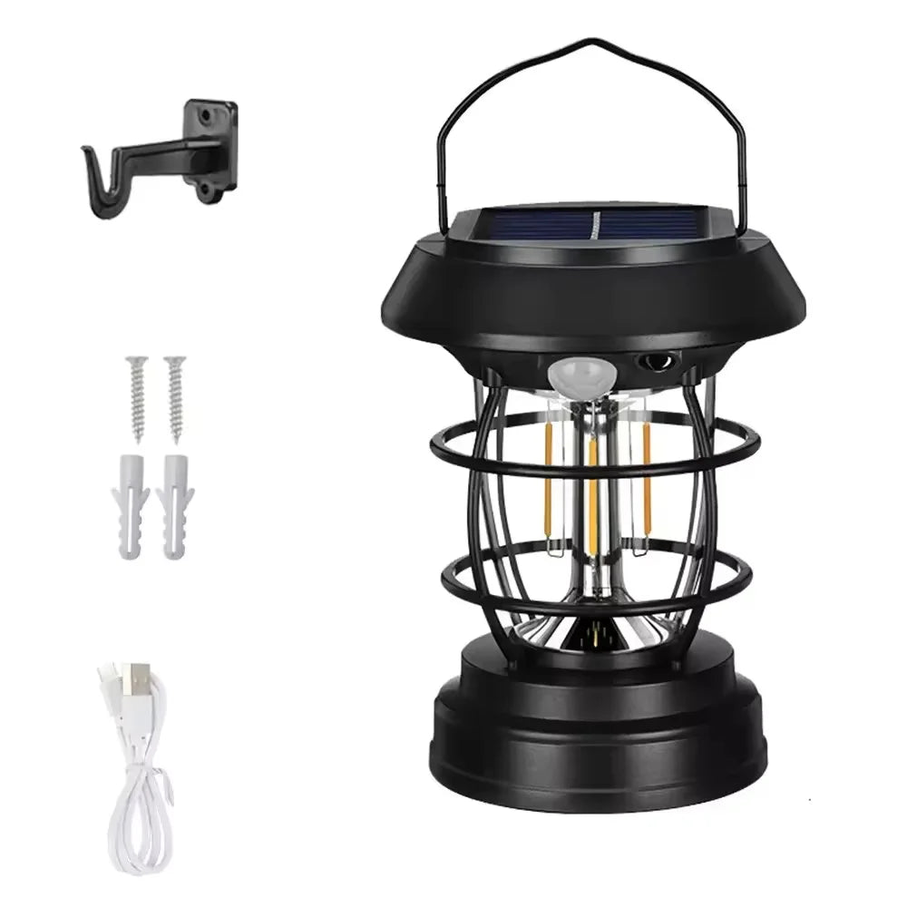 Outdoor Camping Lantern Portable USB Rechargeable Lamp Retro LED Light For Emergency Fishing Hiking Tent Nightlight Waterproof