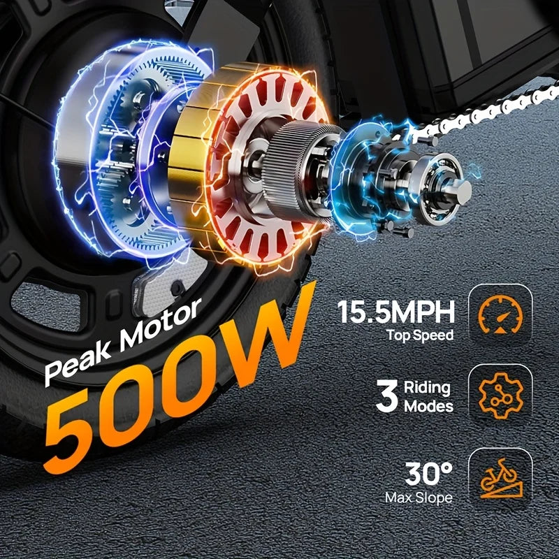 URLIFE Folding Electric Bike With 500W Motor And Removable Battery