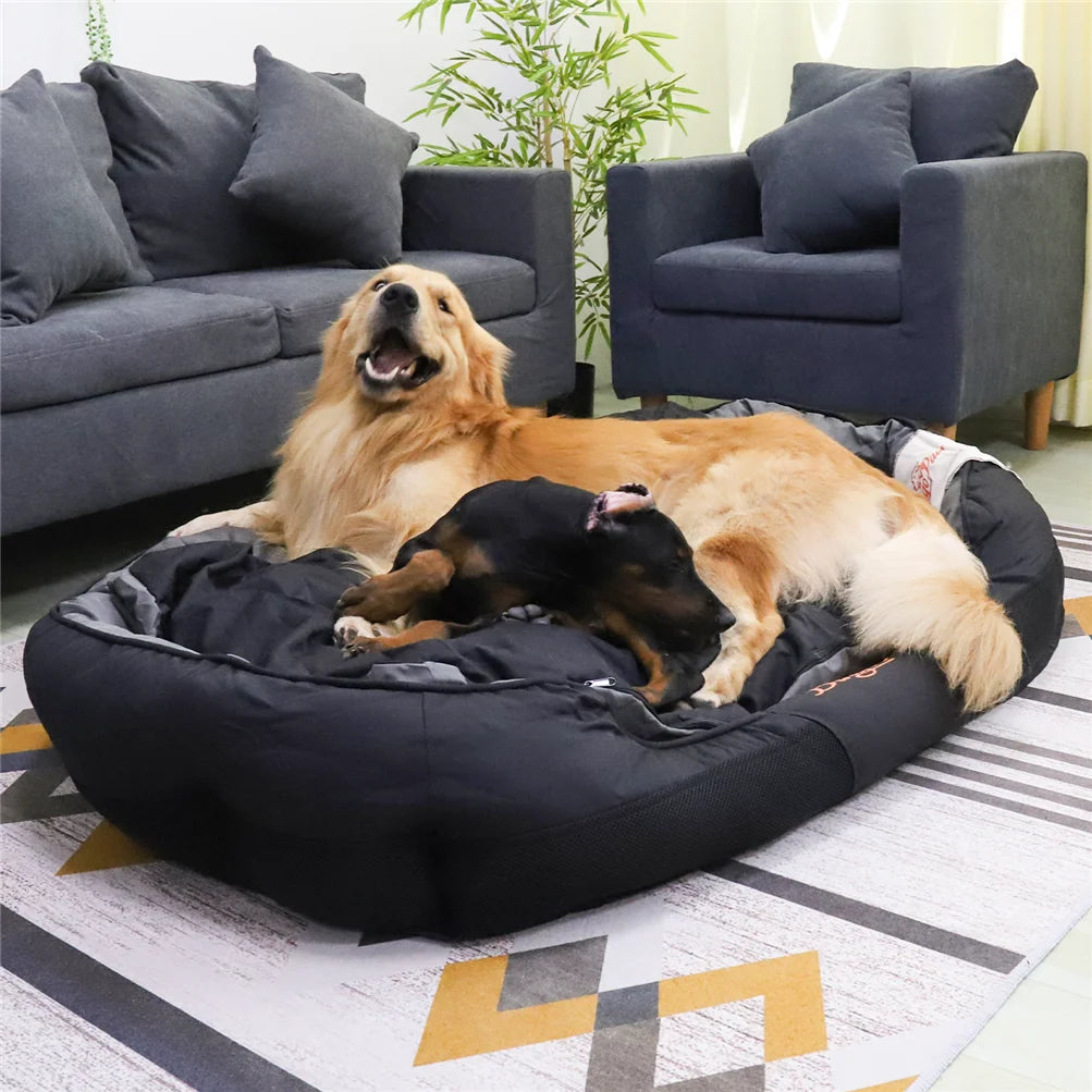 Bingopaw Waterproof Oxford Dog Bed With Removable Calming Cushion