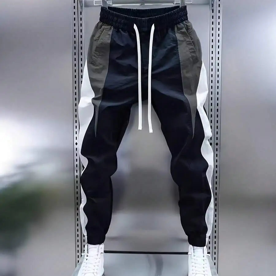 Men Slim Fit Casual Jersey Sports Pants With Drawstring