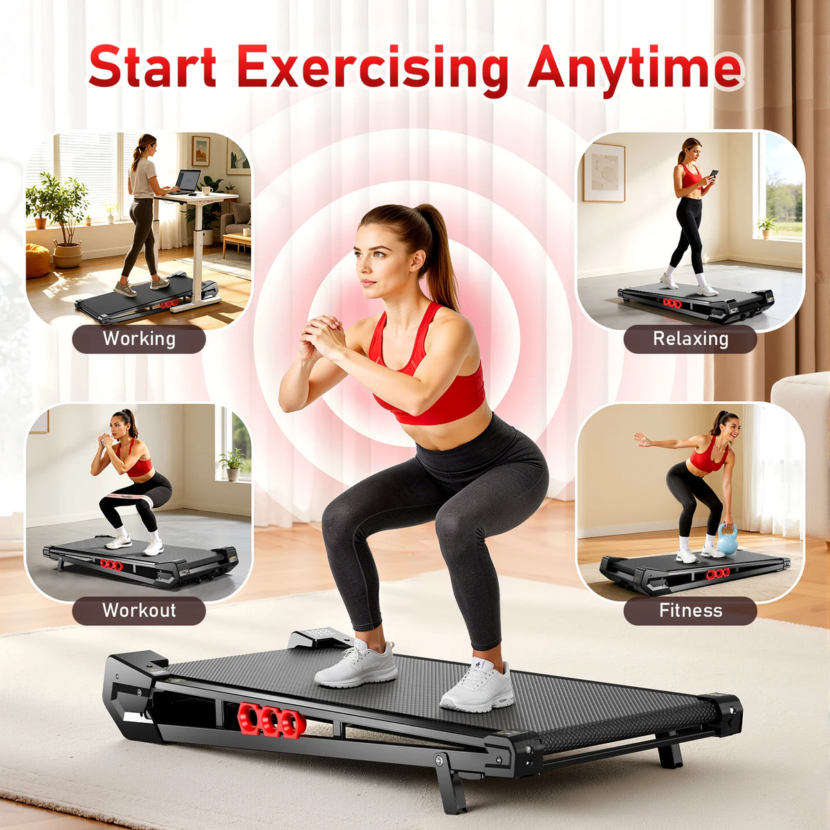 Akluer Under Desk Vibration Walking Pad With Remote And Incline