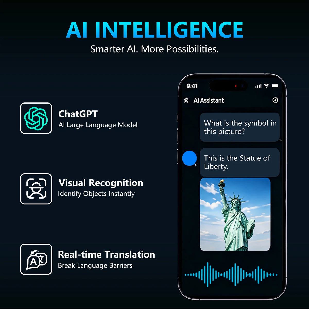 KAIGERR Smart Glasses With Camera Bluetooth And AI Translation
