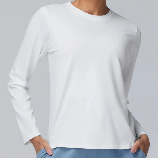 THE GYM PEOPLE Women's Long Sleeve Soft Workout Shirts Basic Crewneck UPF 50+ Sun Lightweight Fall Athletic Running Tops