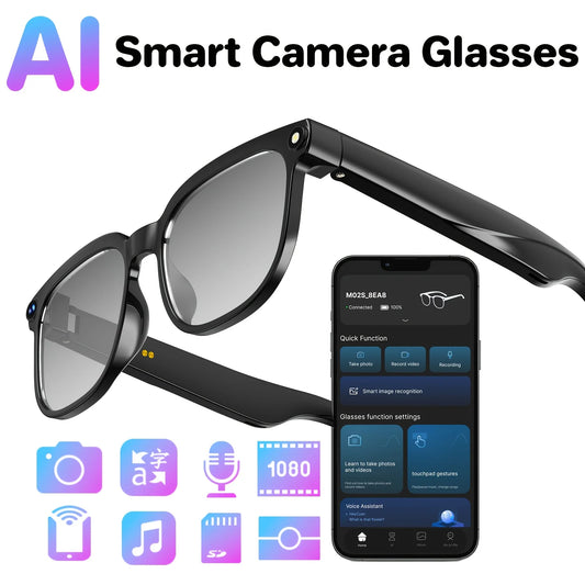 Smart Camera Glasses With HD Video Translation And Voice Assistant
