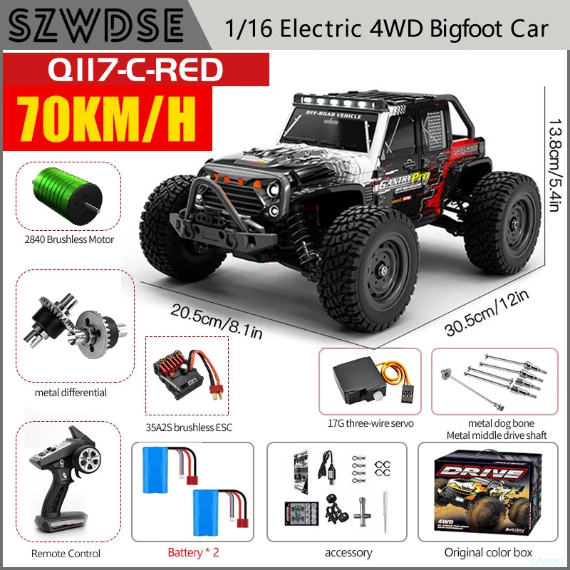 WLtoys Q117 Brushless 4WD Remote Control Off Road RC Car