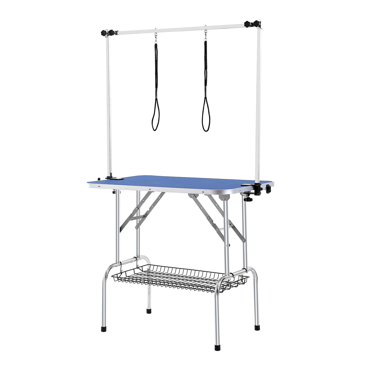 SucceBuy Foldable Dog Grooming Table With Dual Arms And Clamp