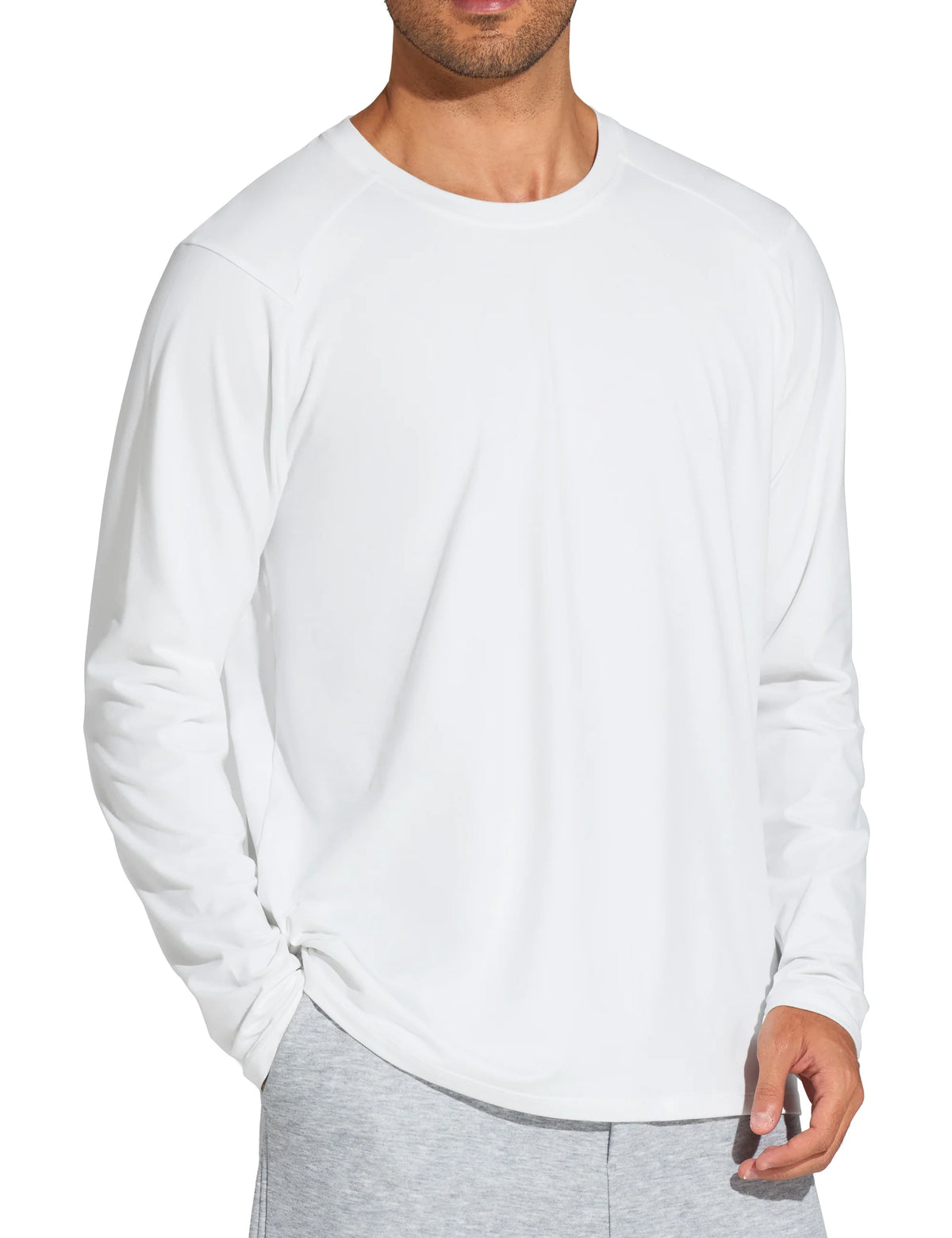 THE GYM PEOPLE Men's Long Sleeve Soft Workout Shirts UPF 50+ Fall Lightweight Athletic Pullover Tops for Hiking Running