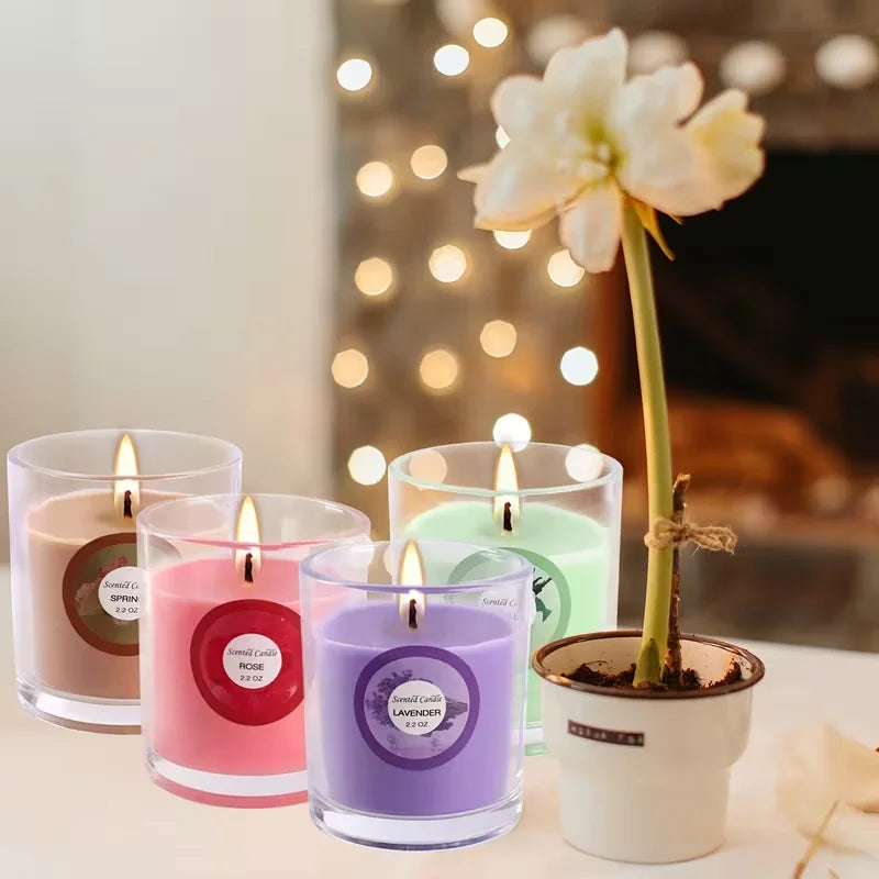 Fclayvts Scented Soy Wax Candle Gift Set With Aromatherapy Scents