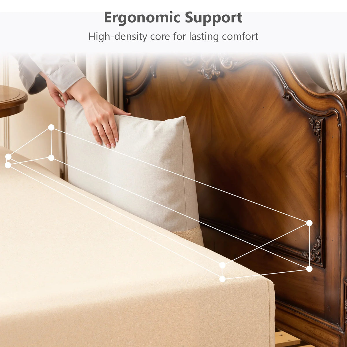 MCQ Ergonomic Memory Foam Bed Wedge Pillow With Cooling Cover