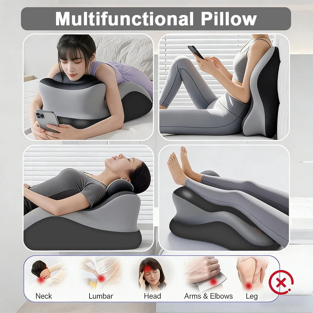 Ergonomic Memory Foam Prone Reading Pillow With Removable Headrest