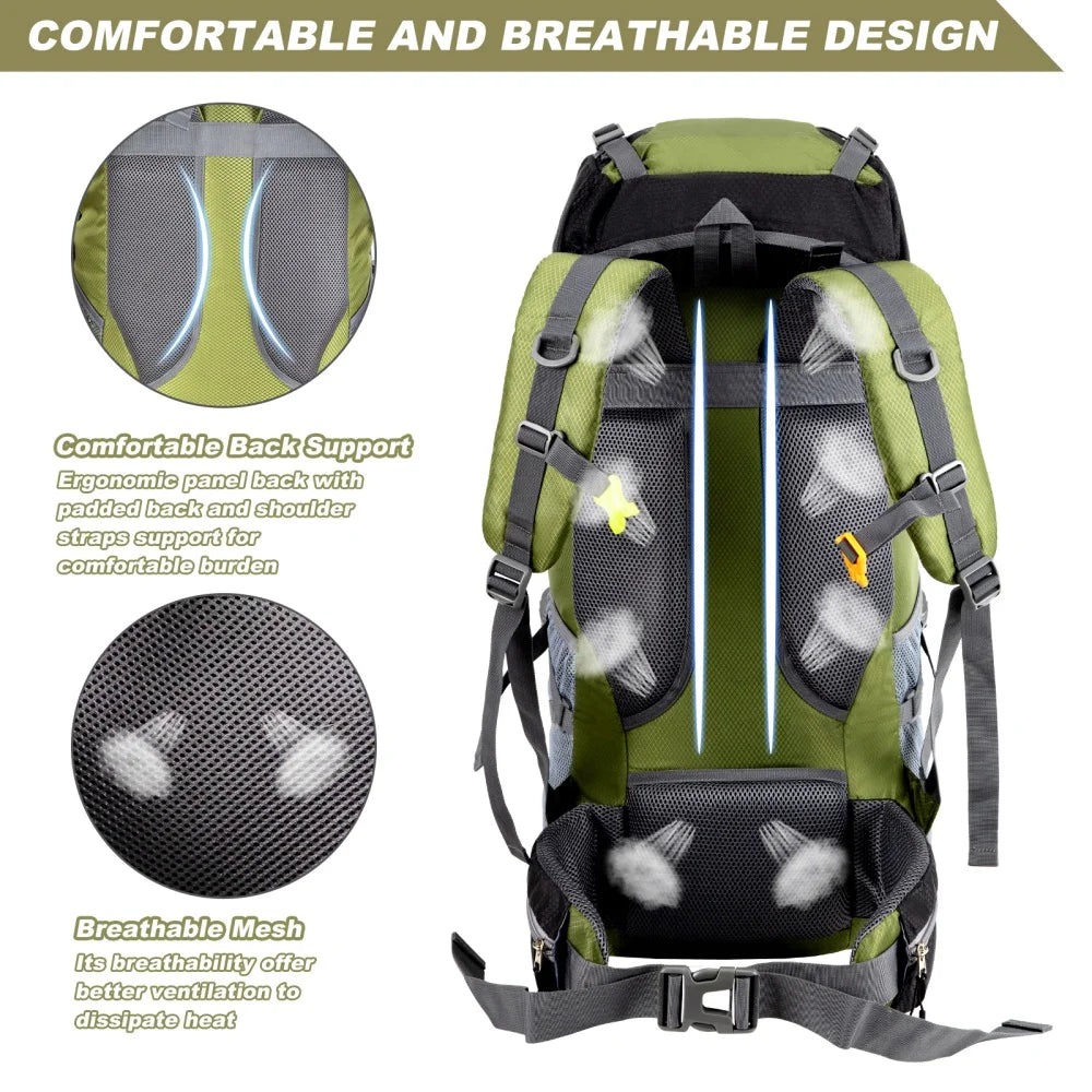 Night Cat Lightweight Hiking Backpack With Rain Cover Camping Travel