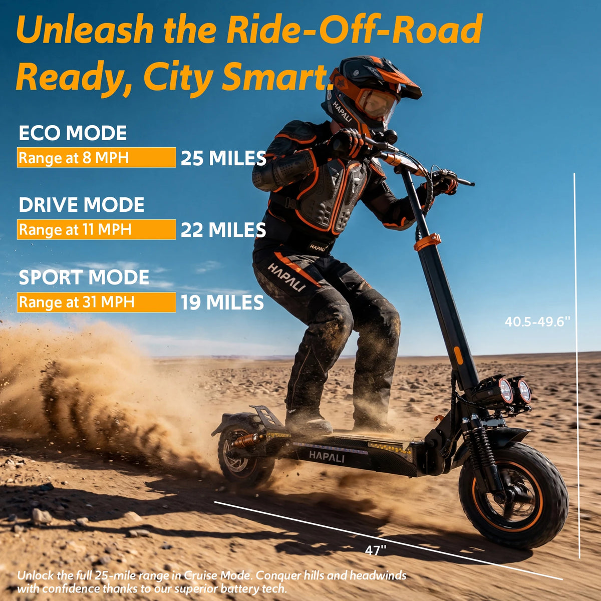 Osboo All Terrain Electric Scooter With Suspension And Disc Brakes