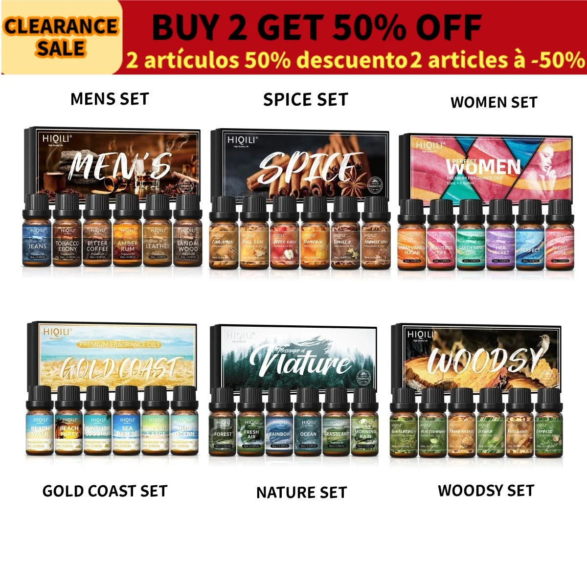 HIQILI Pure Fragrance Oil Set For Aromatherapy And DIY Crafts