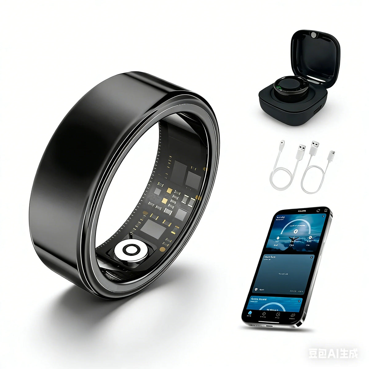 Casatelier Smart Ring Stainless Steel Health Monitor Fitness Tracker