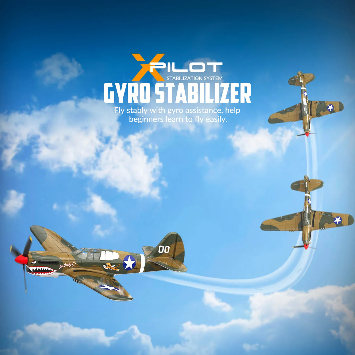 EXHOBBY Volantex RC P40 Warhawk Fighter Airplane With Gyro