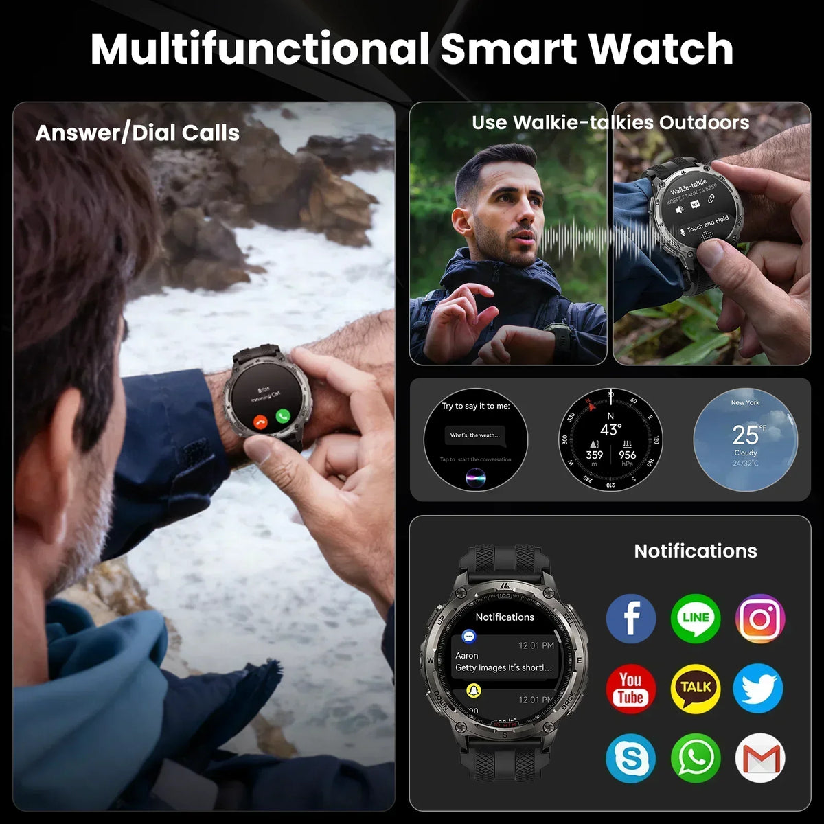 KOSPET Tank T4 Rugged Smartwatch With GPS And Heart Rate
