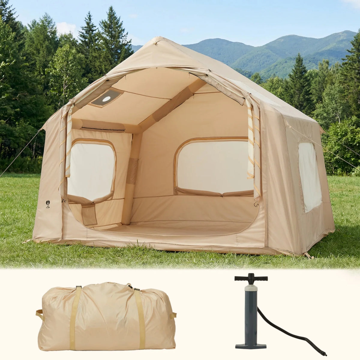 Himiss Inflatable Camping Tent Weather Resistant Quick Setup Outdoor Shelter