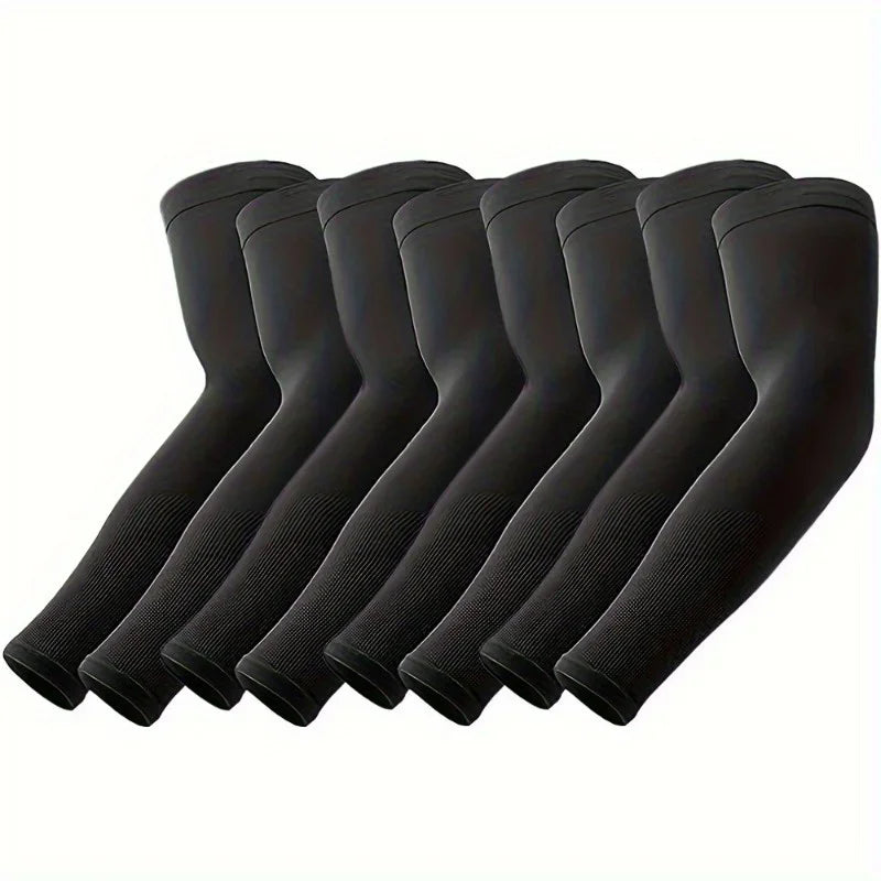 1/4pairs Ice Silk Sleeves Breathable Anti-UV Cycling Running Arm Covers Unisex Elastic Sunscreen Cooling Basketball Arm Sleeves
