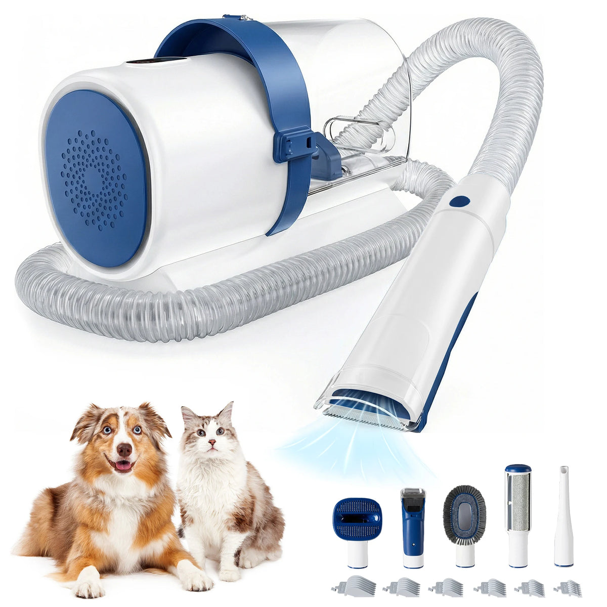 JHK Pet Grooming Vacuum Kit With Clippers And Grooming Attachments