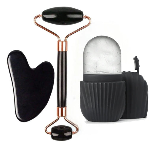 Portable Ice Face Roller Gua Sha Facial Massage Tool Set