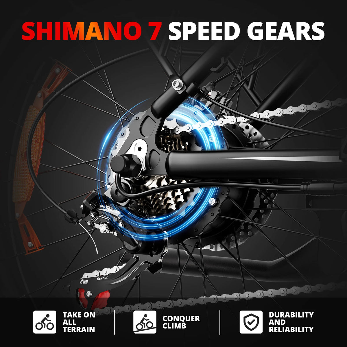AMYET Electric Fat Tire Mountain Bike With Powerful 1500W Motor