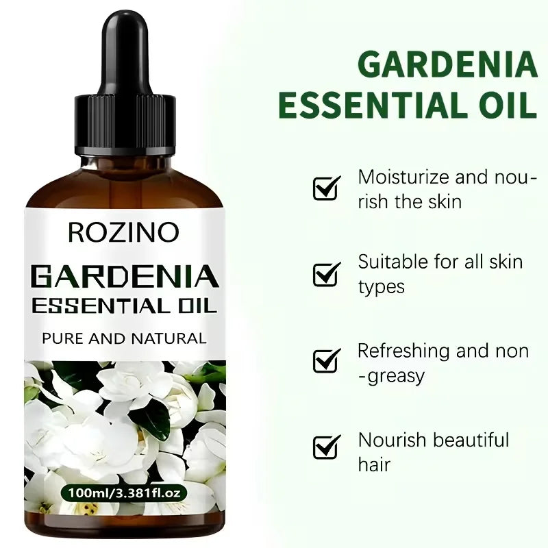 ROZINO Gardenia Essential Oil for Skin Hair and Massage