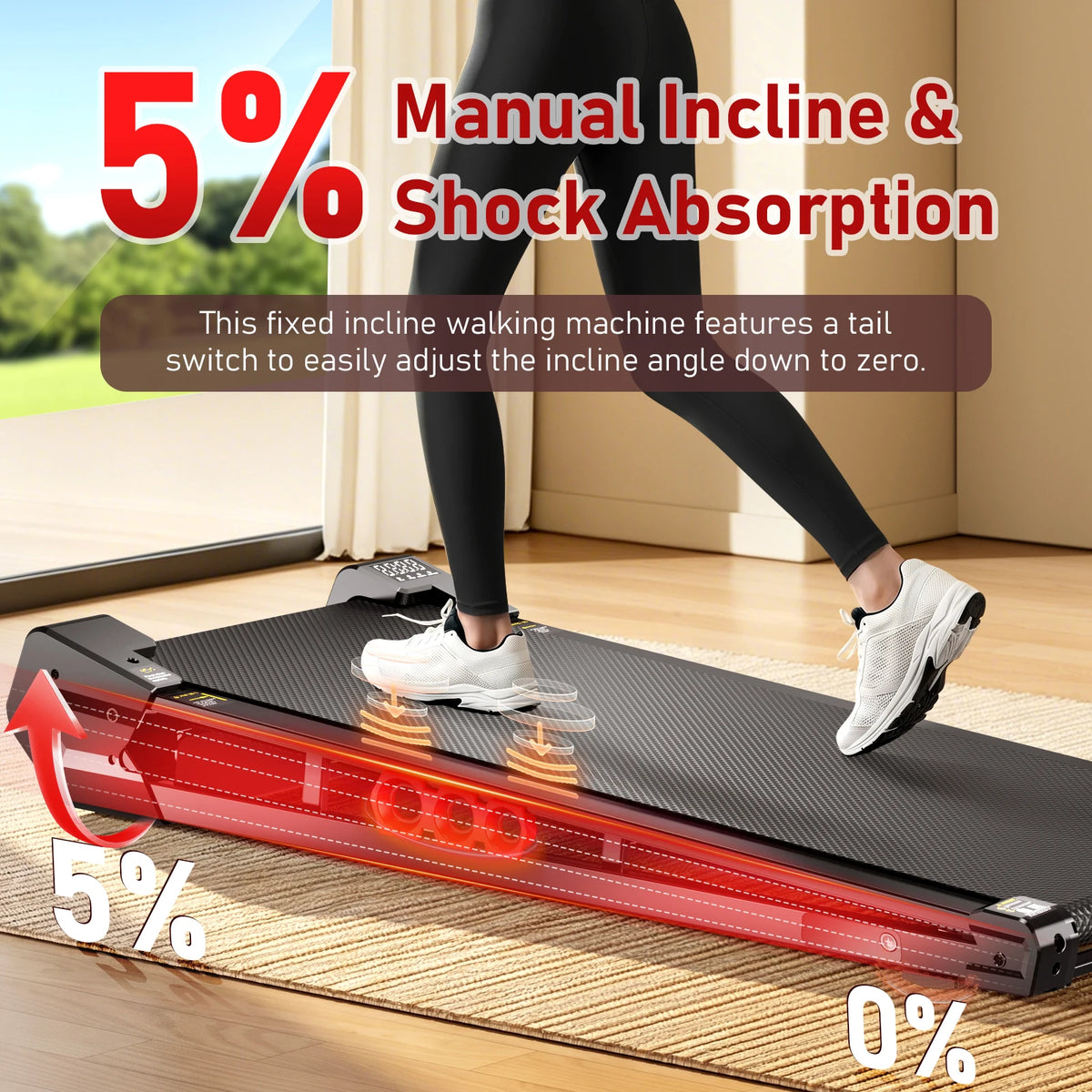 Akluer Under Desk Vibration Walking Pad With Remote And Incline