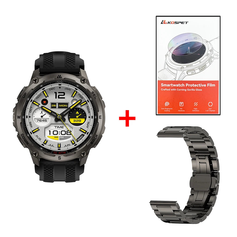 KOSPET Tank T4 Rugged Smartwatch With GPS And Heart Rate