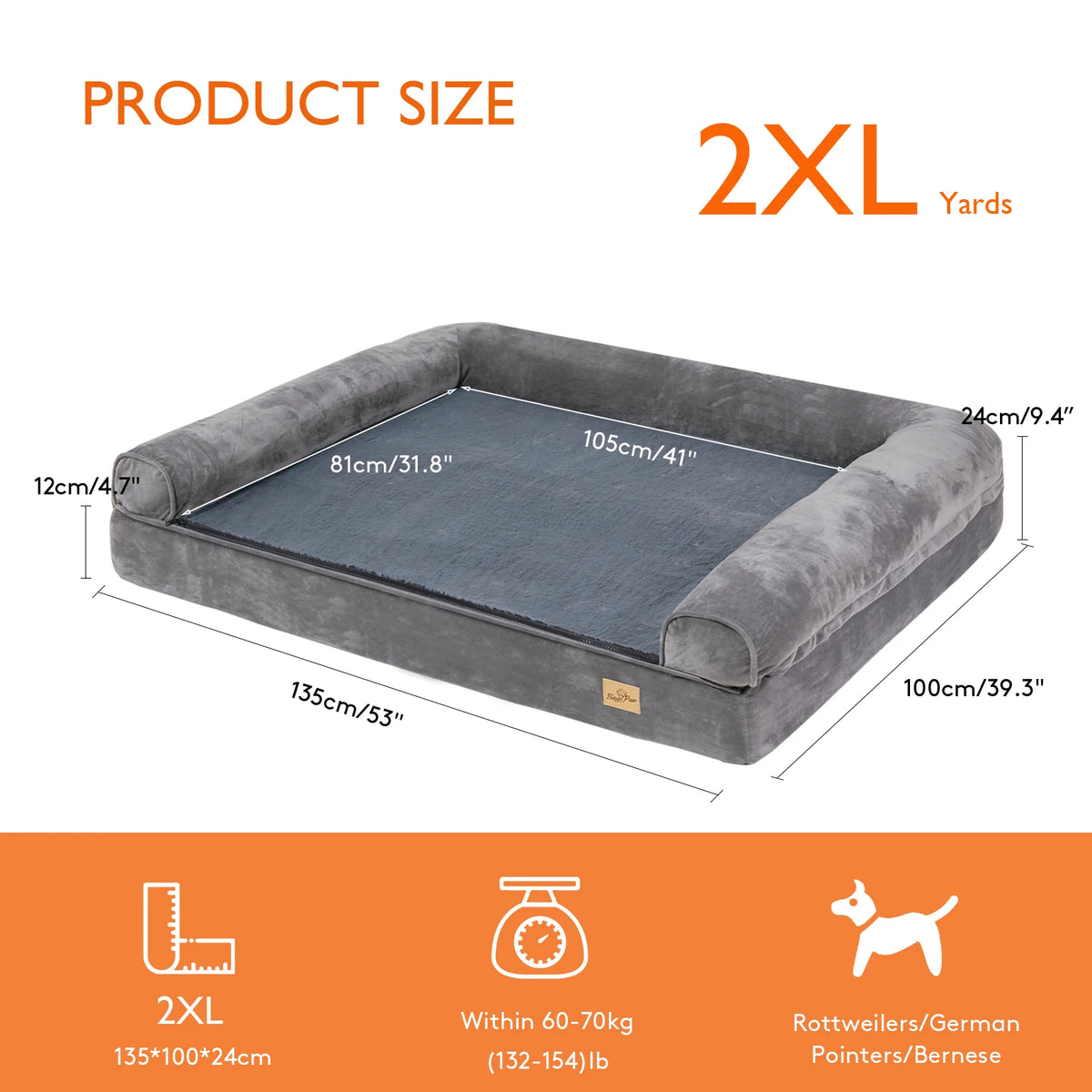 BINGOPAW Orthopedic Dog Bed With Removable Washable Cover Foam Mattress