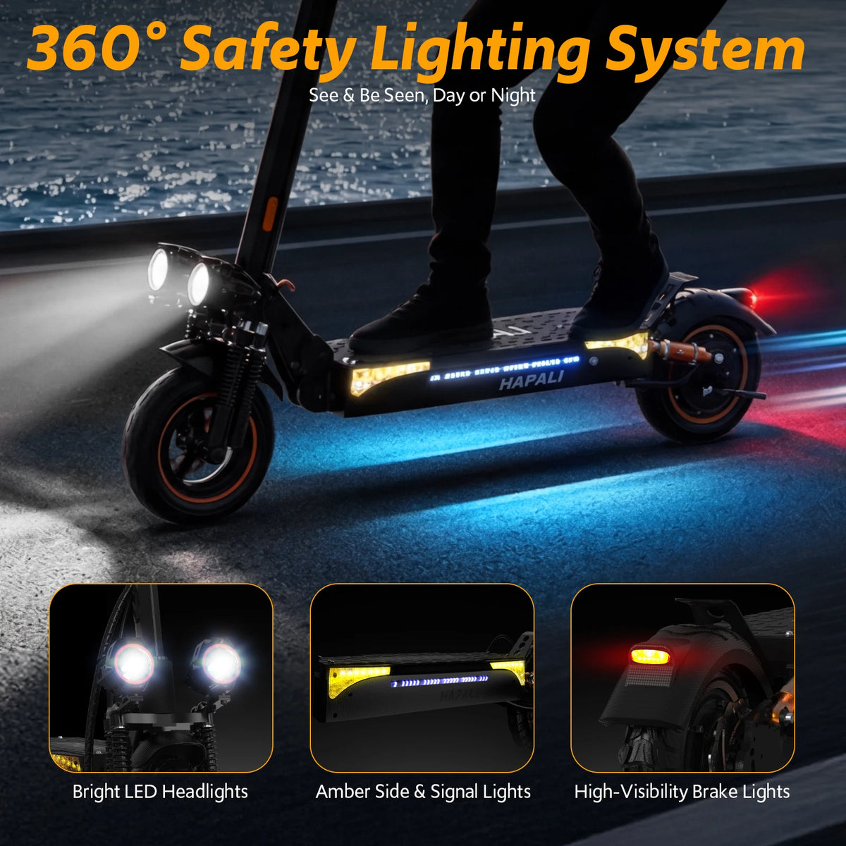Osboo All Terrain Electric Scooter With Suspension And Disc Brakes