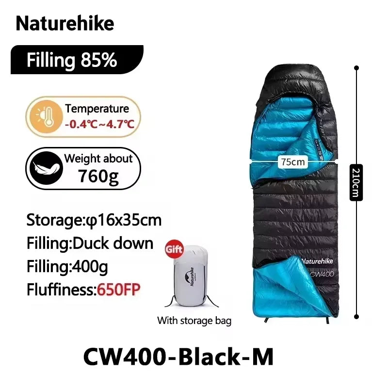 Naturehike Four Season Ultralight Duck Down Sleeping Bag For Camping