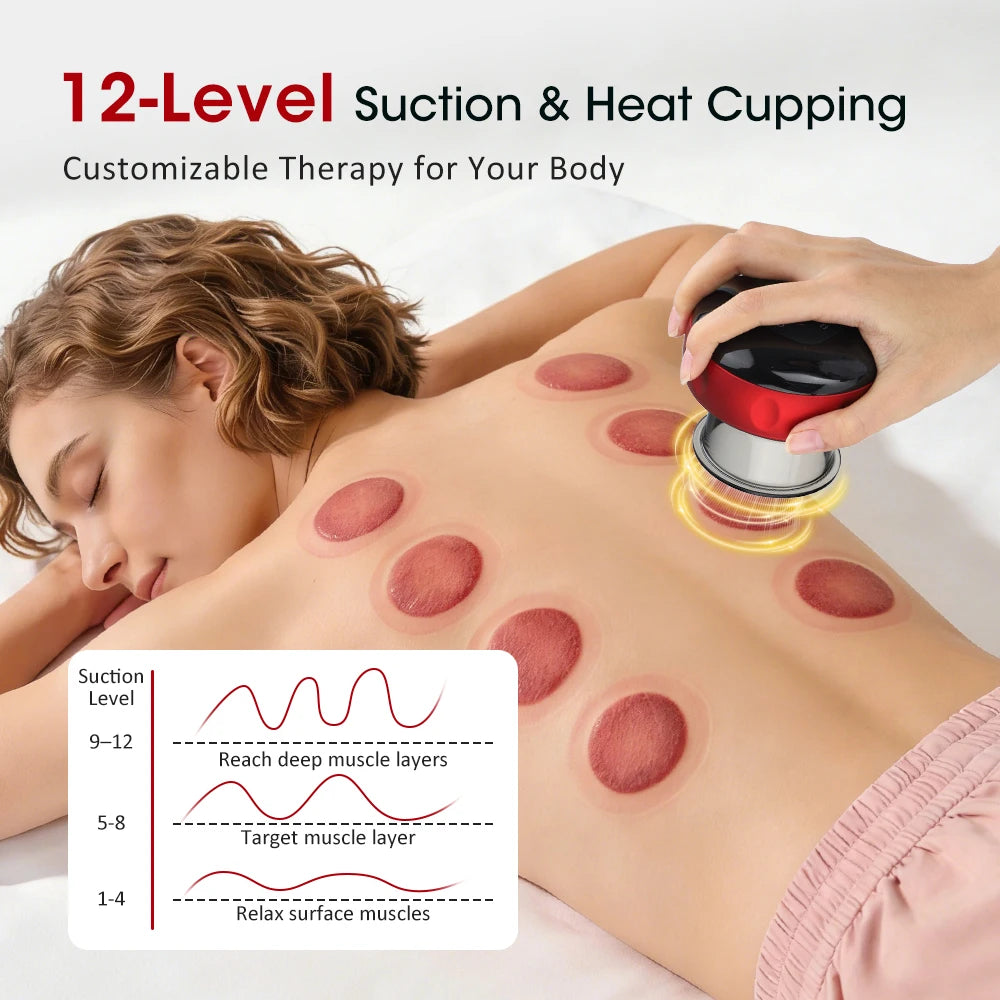 Intelligent Vacuum Cupping Massager With 12 Gears And Heating Function
