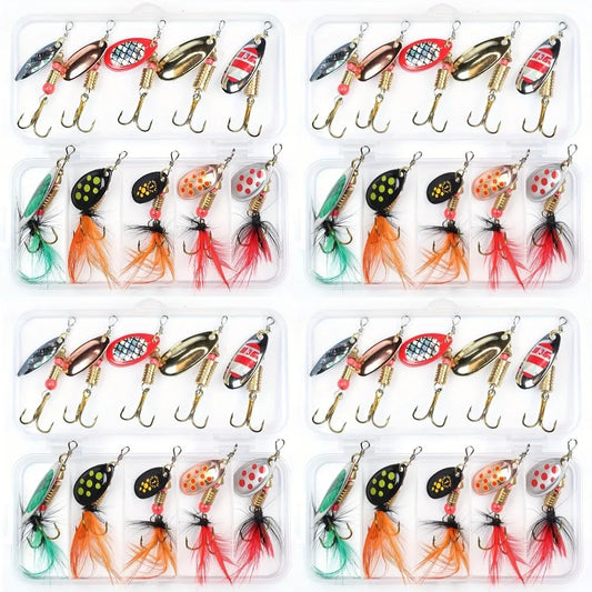 Metal Spinner And Spoon Fishing Lures For Trout Bass Walleye