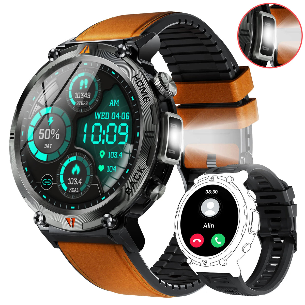 EIGIIS KE3 Bluetooth Smartwatch With Heart Rate And Health Monitor