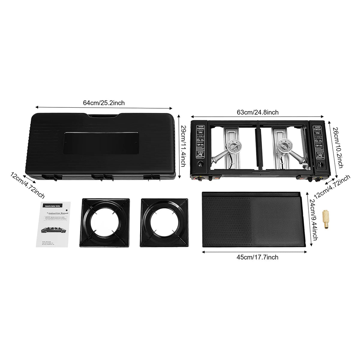 Portable Dual Burner Gas Stove For Outdoor Camping And Picnic