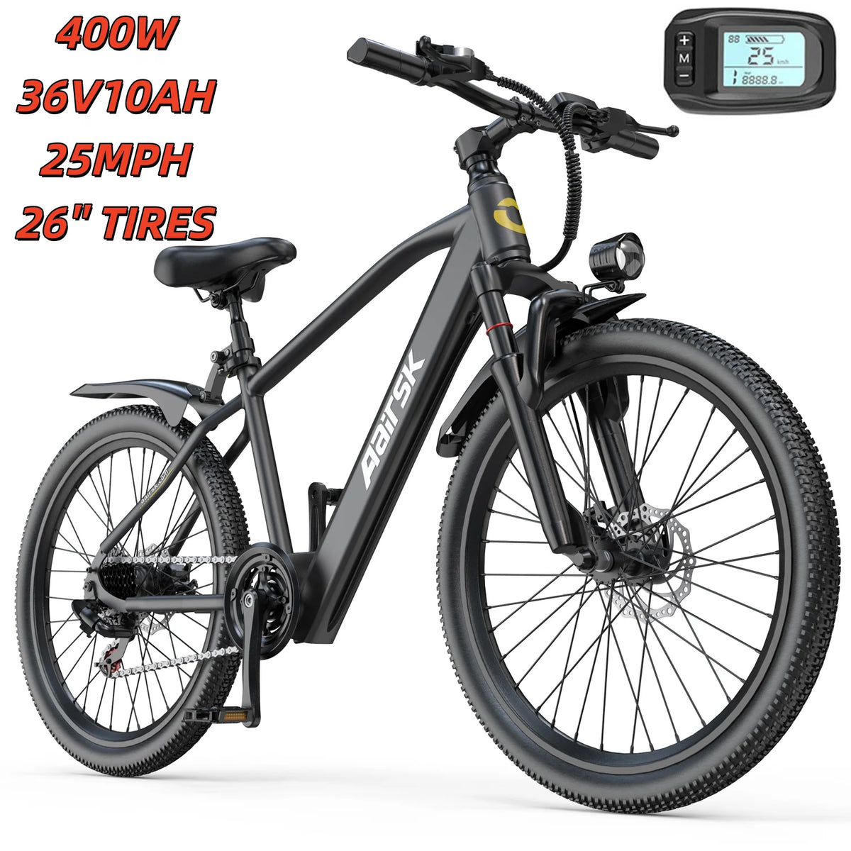 Eoeotwo 1000W Electric Bike 48V 15Ah Battery 34Mph 60Mi Range
